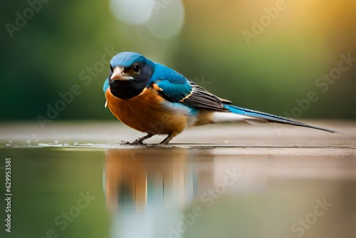 blue bird on a branch photo