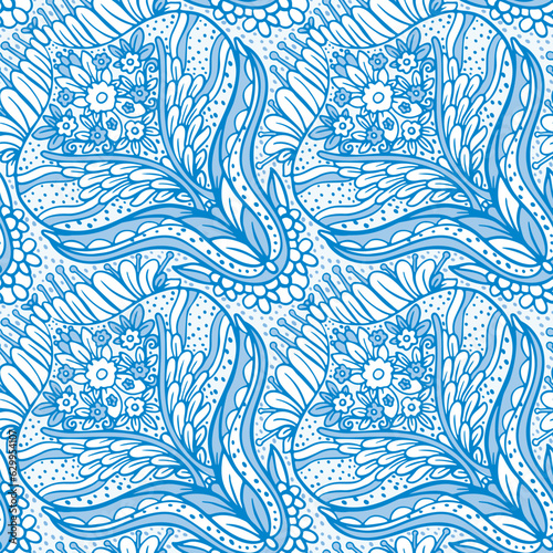 Seamless pattern with multicolor Paisley print. Vector illustration