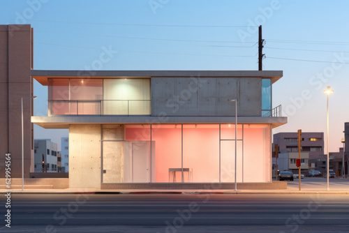 empty street with urban building.