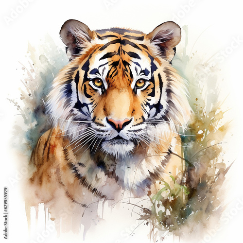 Amur tiger watercolor