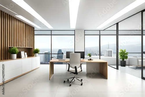 modern office interior with table