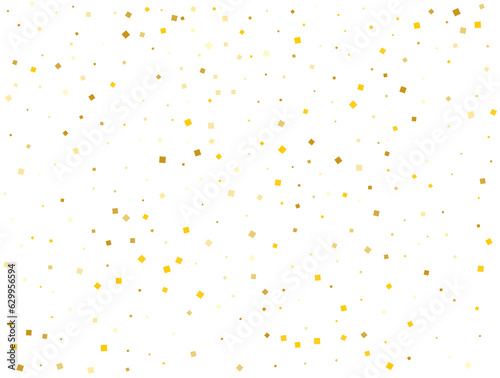 Light Golden Squares. Confetti celebration, Falling golden abstract decoration for party. Vector illustration
