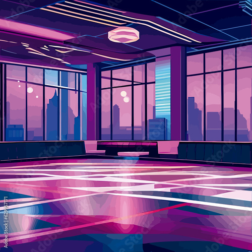 Modern brothel Empty dance bar floor typical of city downtown photo
