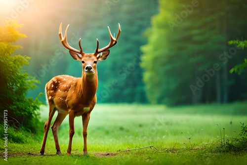 deer in the forest generated by AI tool 