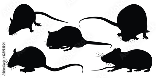 Farm Animal Rat Silhouette Vector Illustration