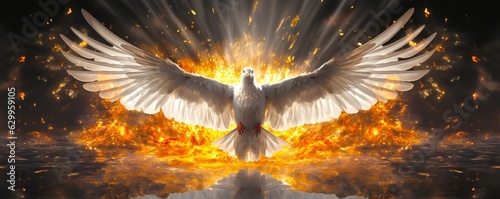 Foto The Holy Spirit of Ruach - A Dove's Flight of Creative Force.