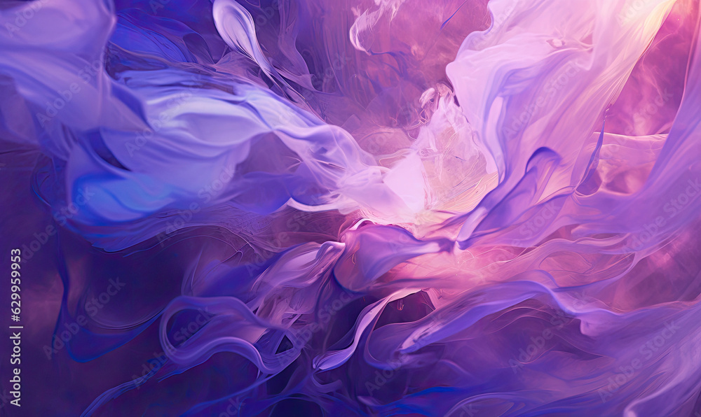 Abstract wave wallpaper. Purple clouds texture. For banner, book illustration. Created with generative AI tools