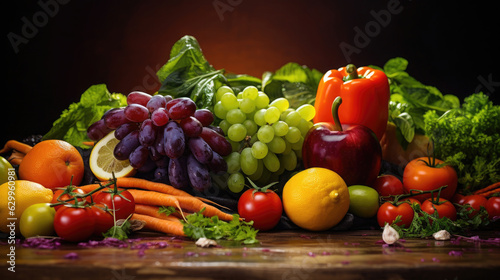 A Vibrant and colorful photograph of fresh fruits  Bright photography   HD Background