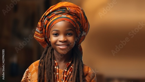 Portrait of happy little African girl.