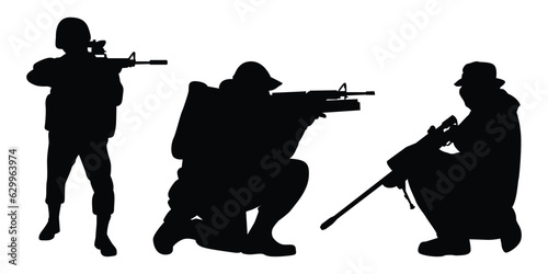 Soldier or Army Silhouettes Vector illustration