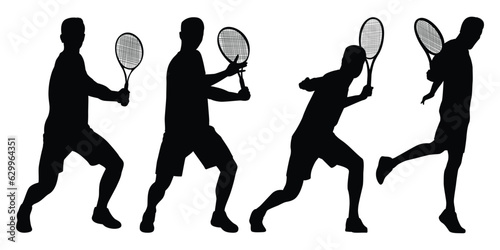 Male Playing Tennis or man Tennis player vector illustration