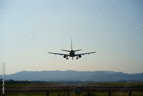 airplane approaching runway