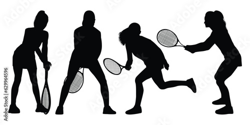Female Playing Tennis or woman Tennis player vector illustration