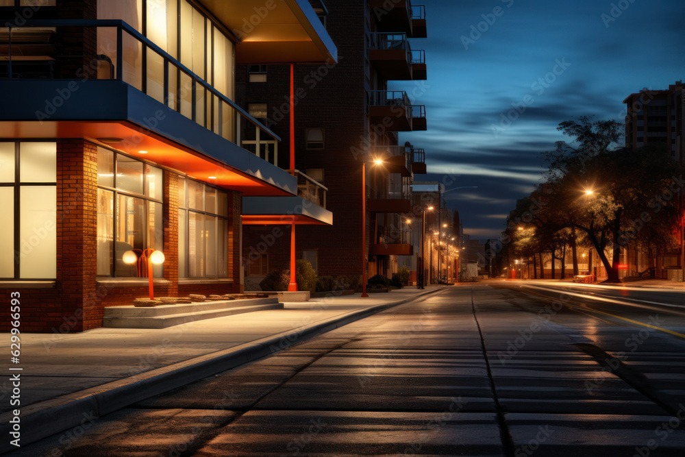 Obraz premium empty street with modernist building
