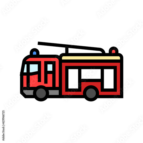 fire engine emergency color icon vector. fire engine emergency sign. isolated symbol illustration