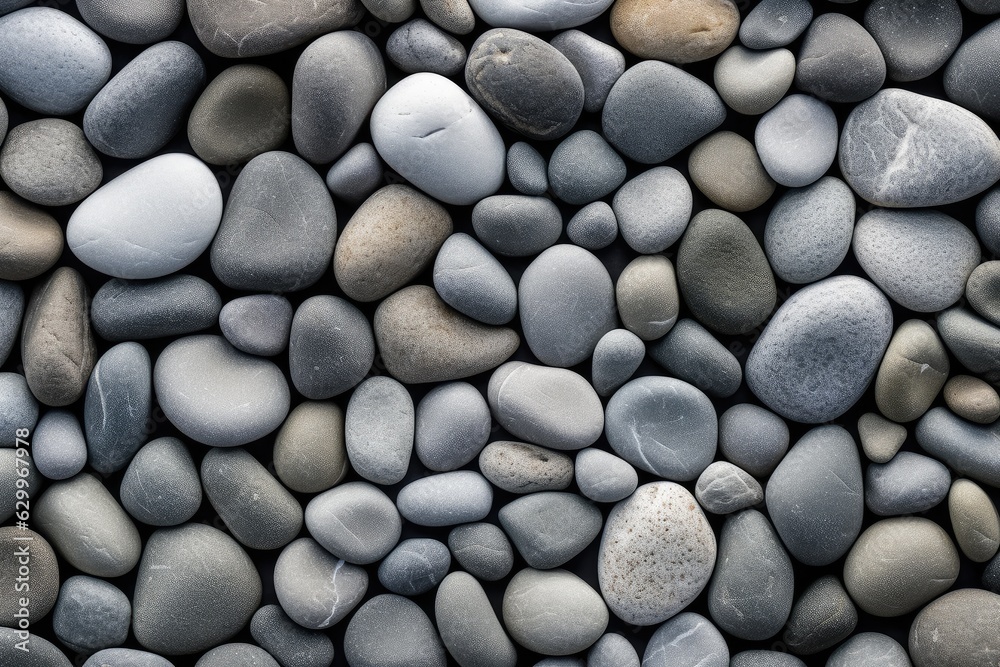Some gray pebbles laid on the ground, AI generated Some gray pebbles laid on the ground, AI generated