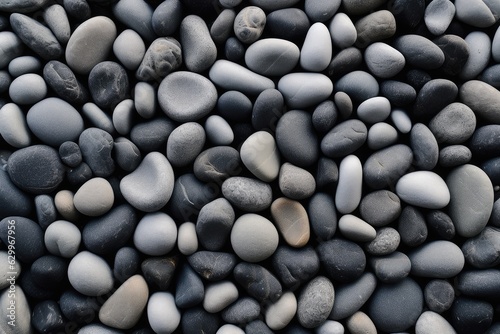 Some gray pebbles laid on the ground, AI generated