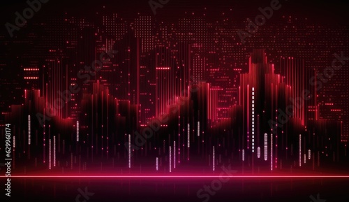 Red big data information background  generated by AI
