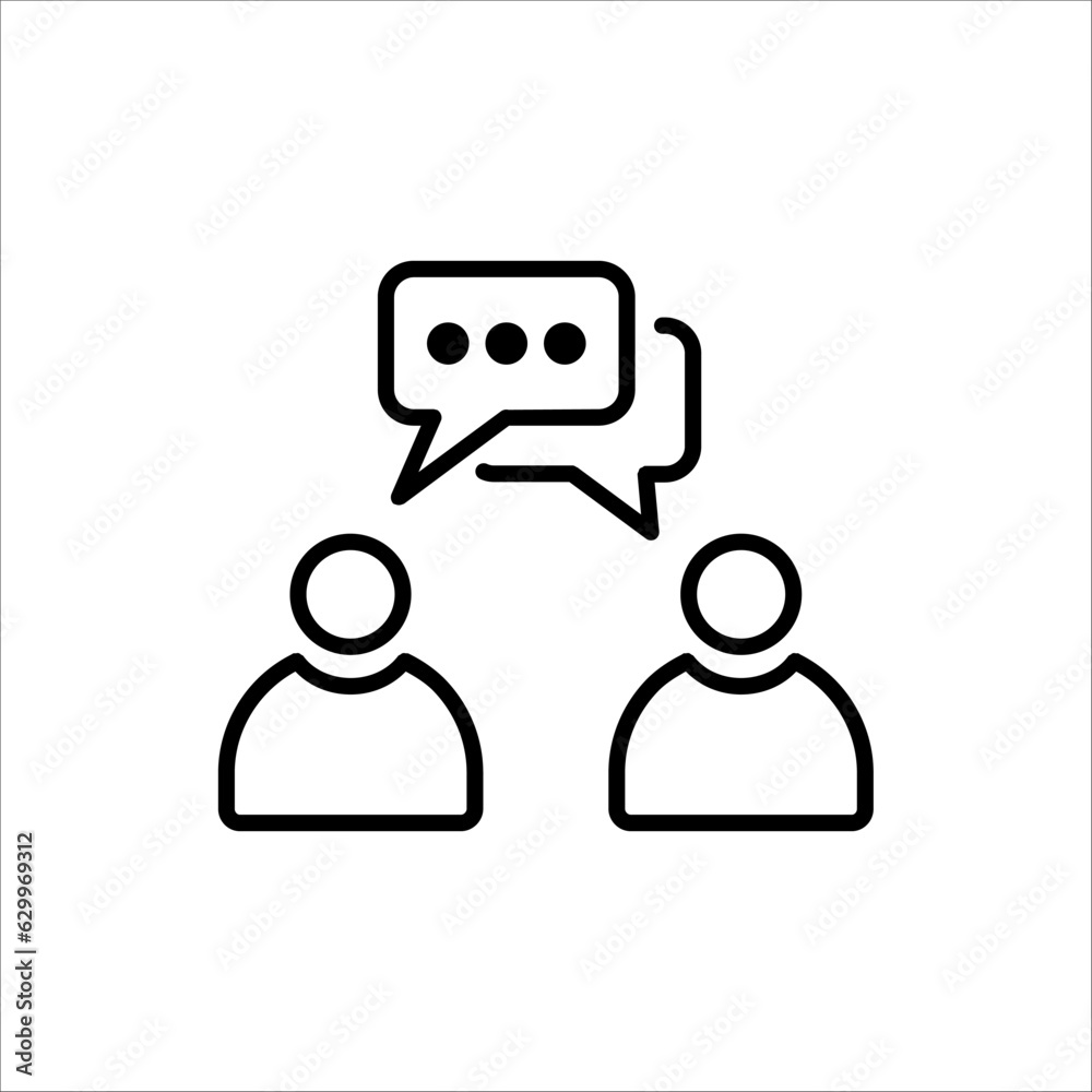Talk bubble speech icon, speaking people icon vector. isolated on white background Talk bubble speech icon, speaking people icon vector. isolated on white background