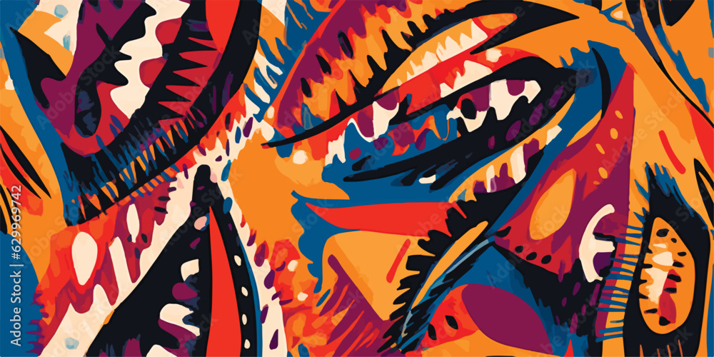 Hand drawn artistic abstract pattern. Fashionable template for design. Ethnic style. Hand drawn artistic abstract pattern. Fashionable template for design. Ethnic style.
