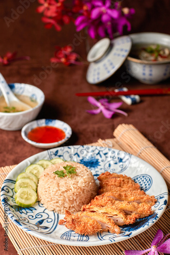 Hainanese Chicken Rice Fried Chicken Thai Food Street Food Chicken Rice