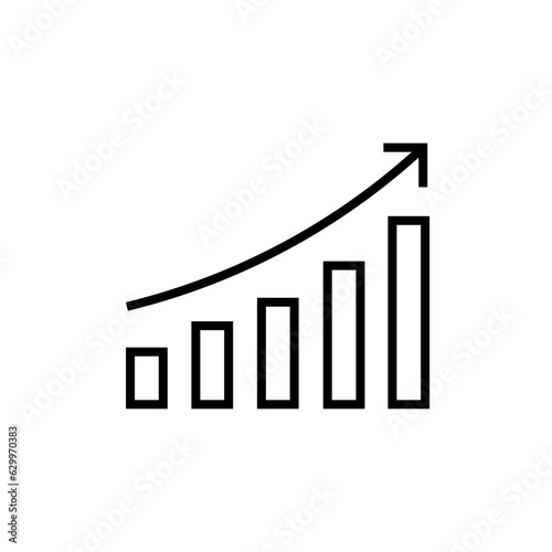 bar and arrow chart going up profit business, money, finance icon set bold outline