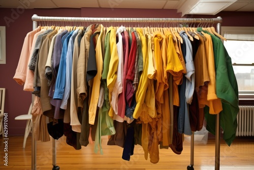 clothes hanging on a drying rack after diy dry cleaning