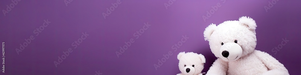 Teddy Bear Purple Stylish Fashion Backdrop With Copyspace Generative AI
