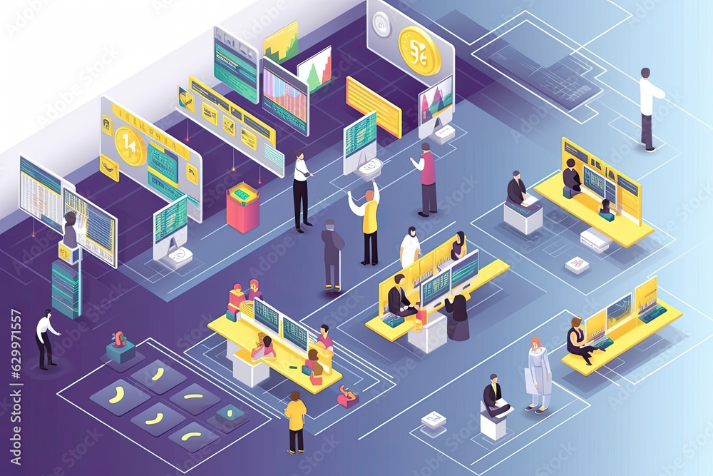 Financial company office illustration. Generative AI. Financial company office illustration. Generative AI.