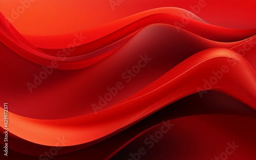 Abstract Red Background in Flowing Hues. Generative Ai