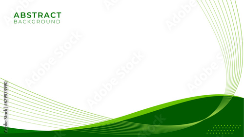 Abstract green banner background design. Background with Wave, lines design. Presentation vector template.