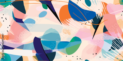 Modern trendy abstract pattern. Collage contemporary seamless pattern. Fashionable template for design.