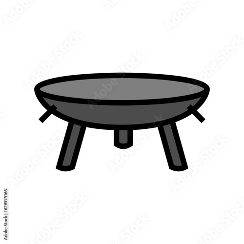 foldable fire pit glamping color icon vector. foldable fire pit glamping sign. isolated symbol illustration