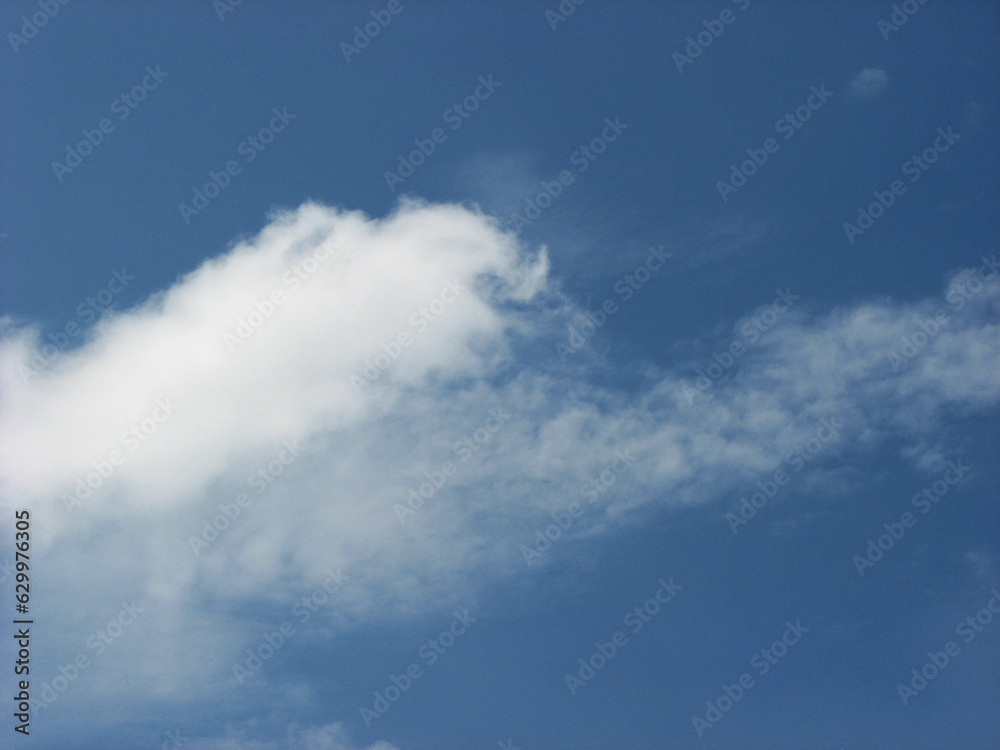 Fototapeta premium Scattered clouds in the blue sky