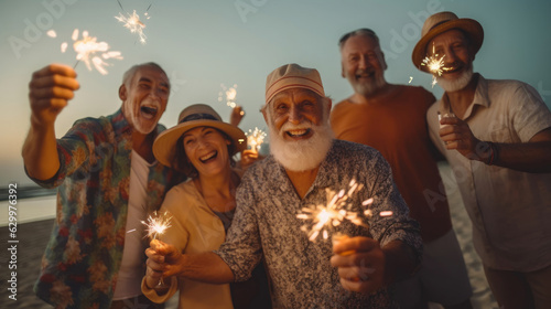 Group Of Friends Pensioners Cheerful , Bright photography , HD Background