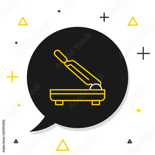 Line Paper cutter icon isolated on white background. Colorful outline concept. Vector