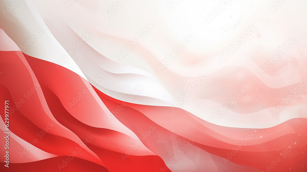 Indonesia independence day banner with red and white flag. Indonesia flag isolated on white background.