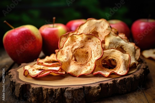 dehydrated apple rings ready for snacking