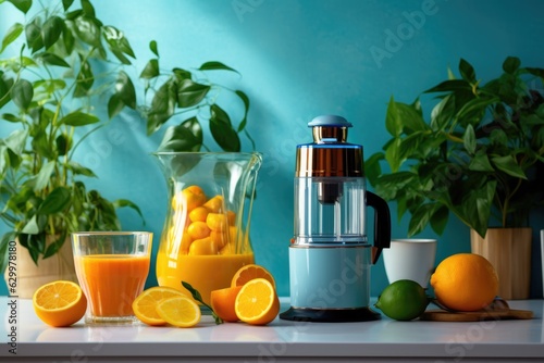 modern electric juicer on a bright kitchen counter