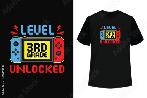 Level 3rd Grade Unlocked Back To School First Day Boy Girl T-Shirt