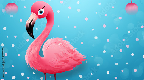 flamingo em fundo azul