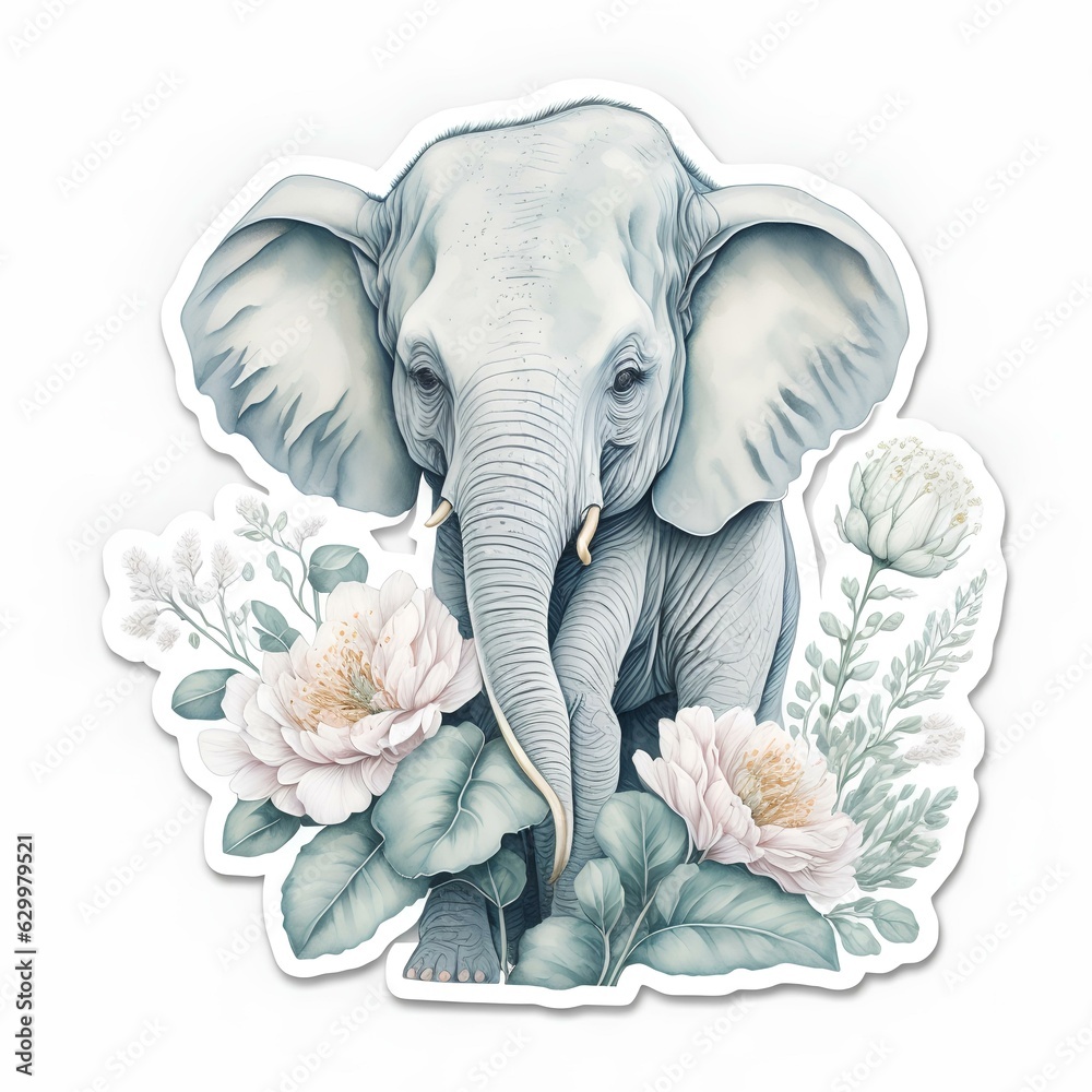 elephant with flower