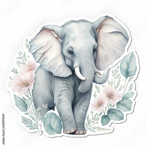 flower with baby elephant