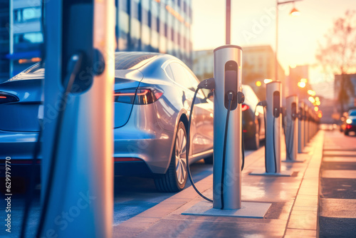 Experience the convenience of electric charging, connecting your vehicle to a power source through the charging cable to replenish the battery with sustainable energy.