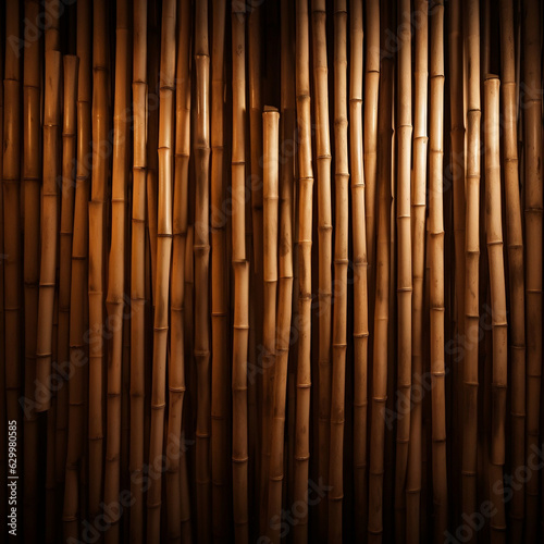 texture of vertically aligned bamboo sticks forming a traditional wall
