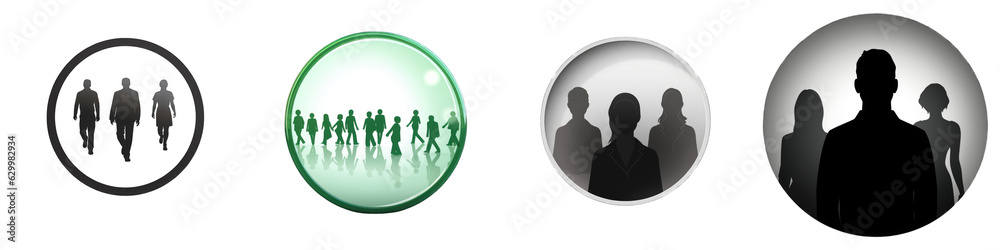 Group of People, Silhouette clipart collection, vector, icons isolated on transparent background