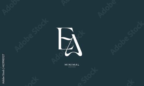 Alphabet letter icon monogram logo EA