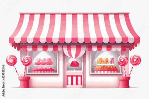 sweet shop awning vector flat minimalistic isolated illustration