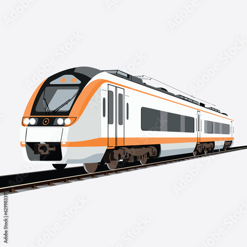 train vector flat minimalistic asset isolated illustration