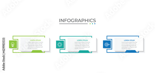Presentation business infographic template with 3 options. Vector illustration.